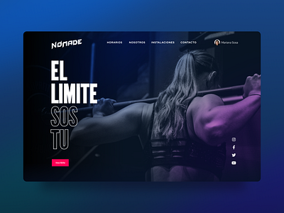 Nomade Personal Trainer branding branding dark theme fitness gym landing page logo nomade sport ui uiux website