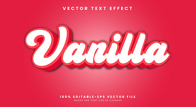 Vanilla 3d editable text style Template cupcake