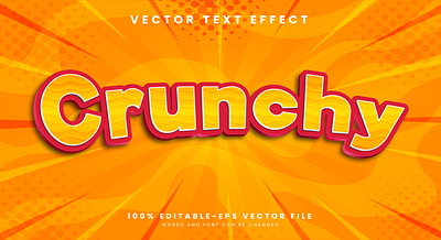 Crunchy 3d editable text style Template decoration delicious