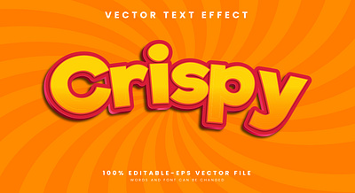 Crispy 3d editable text style Template decoration delicious