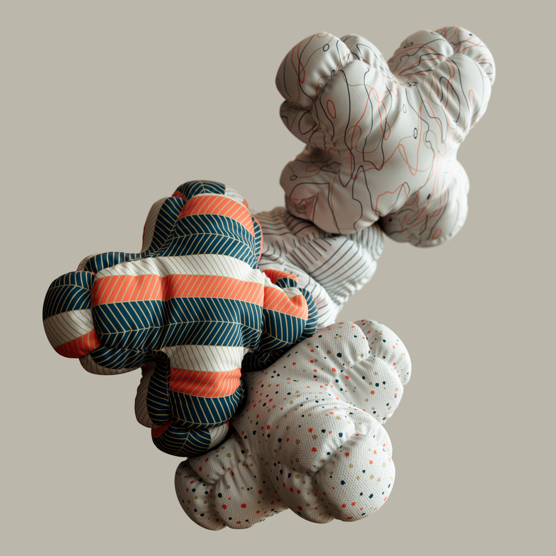 Dynamic pillow simulation 3d motion graphics