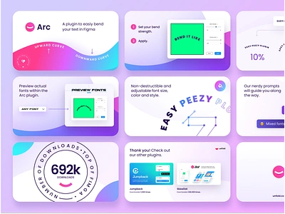 Arc Plugin Slides app arc bend brand branding curve design figma logo pitchdeck plugin slidedeck text tools unfold