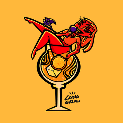 COCKTAIL GIRL | ILLUSTRATION astro astrogirl cocktail girl tequila