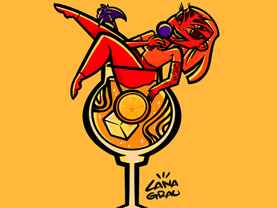 COCKTAIL GIRL | ILLUSTRATION astro astrogirl cocktail girl tequila