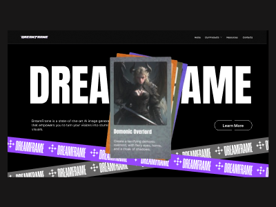 DreamFrame 3d animation design framer graphic design ui website