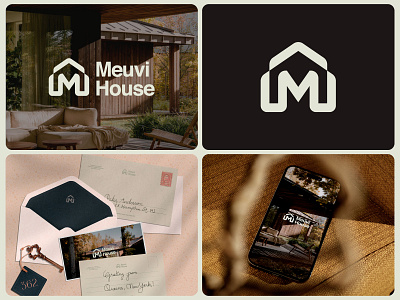 Meuvi House brand brand identity branding design flat graphic design house icon lettermark logo logocompany logodesign logomark logominimalist villa visual visual identity