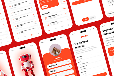 Zaion - Ai Chatbot Mobile App application apps ask assistance chat chatbot design illustration intelligence interface layout robot talk tech typing ui user ux virtual