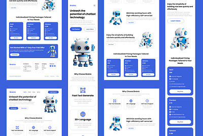 Brainic - Ai Chat Bot Landing Page V1 ai assistant automated browser chat design homepages intelligence internet landingpage layout message network prompt robot site ui ux web website