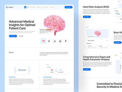 Holocare⁺ - Medical Landing Page 💊 app clinic landing page clinic website design health landing page health website landing page medical medical app medical landing page medical website minimal ui ux web