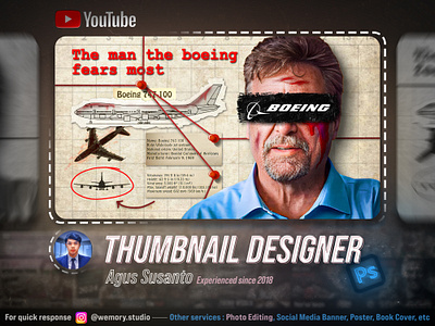 Thumbnail Design - Boeing 01A design graphic design manipulation photo editing photoshop thumbnail youtube thumbnail