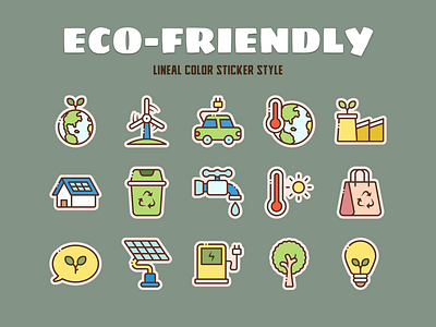 Eco-friendly icon set conservation eco friendly ecology environment icon icon set nature recycling sticker sustainability