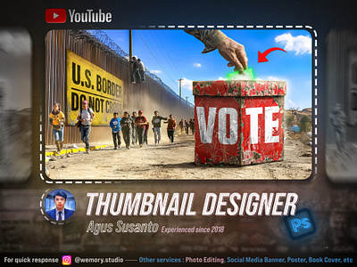 Thumbnail Design - Border Crisis design graphic design manipulation photo editing photoshop thumbnail youtube thumbnail