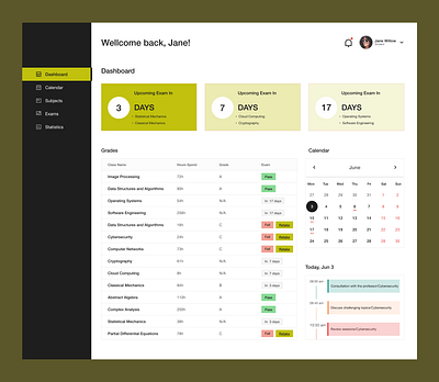 Exam Evaluation Platform Interface dashboard e learning education platform ui ux web design