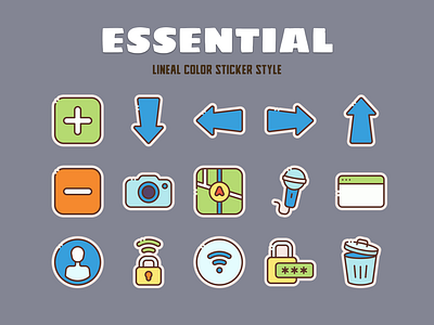 UI Essential Icon Set add arrow camera delete essential gps icon icon set microphone profile sticker trash can ui user interface vpn website wifi