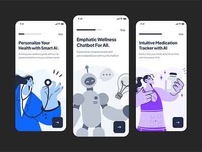 AI Companion-Smart Holistic Healthcare ai ai intelligent healthcare app branding illustration ui ux vector