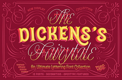 The Dickens's Fairytale • Collection book font cafe branding calligraphy font calligraphy script decorative font fancy fonts fancy script font bundle font duo font pairing fonts handwriting script font shadow font sign font