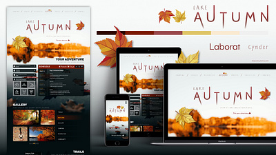 Lake Autumn affinity designer autumn camp concept graphic design lake web design