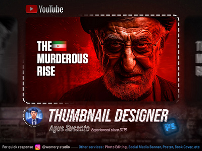 Thumbnail Design - Iran Leader design graphic design manipulation photo editing photoshop thumbnail youtube thumbnail