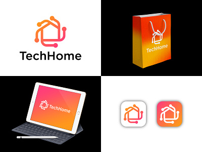 TechHome Logo | Brand Identity Design | Branding brand identity branding design graphic design home developer home tech home tech logo logo logo design logo identity modern logo real estate smart home logo software logo symbol tech home logo tech home logo design tech symbol technology