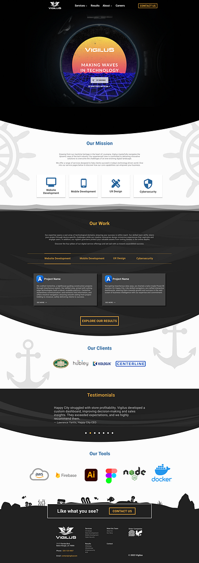 Vigilus Website Homepage ui ux website