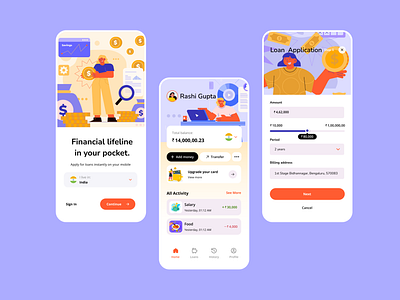 App For Accessing Loan Funds app appdesign design finance design fintech design loan app design mobile design ui ux