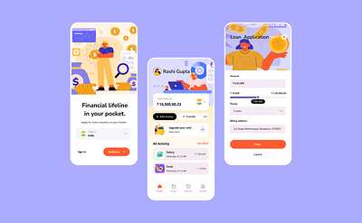 App For Accessing Loan Funds app appdesign design finance design fintech design loan app design mobile design ui ux