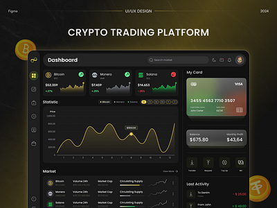 Crypto UX UI Web Dashboard crypto dark dashboard design desktop figma fintech ui ui design ui ux uiux user experience user interface userinterface ux ux design uxdesign uxui web web design