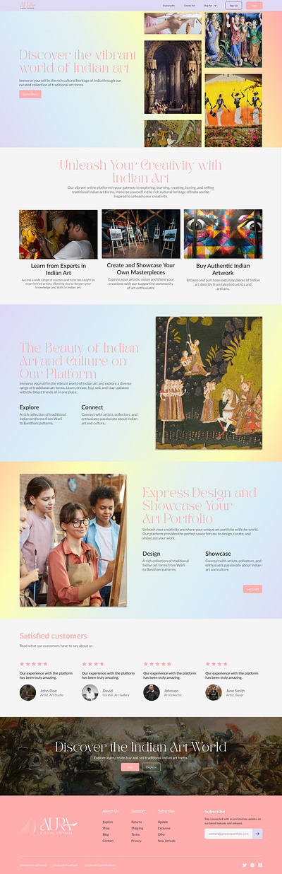 webpage design - Indian art form graphic design ui uiux ux