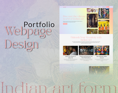 webpage design - Indian art form graphic design ui uiux ux