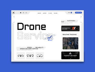 Drone Delivery Service Website app branding design icon illustration logo typography ui ui design ux