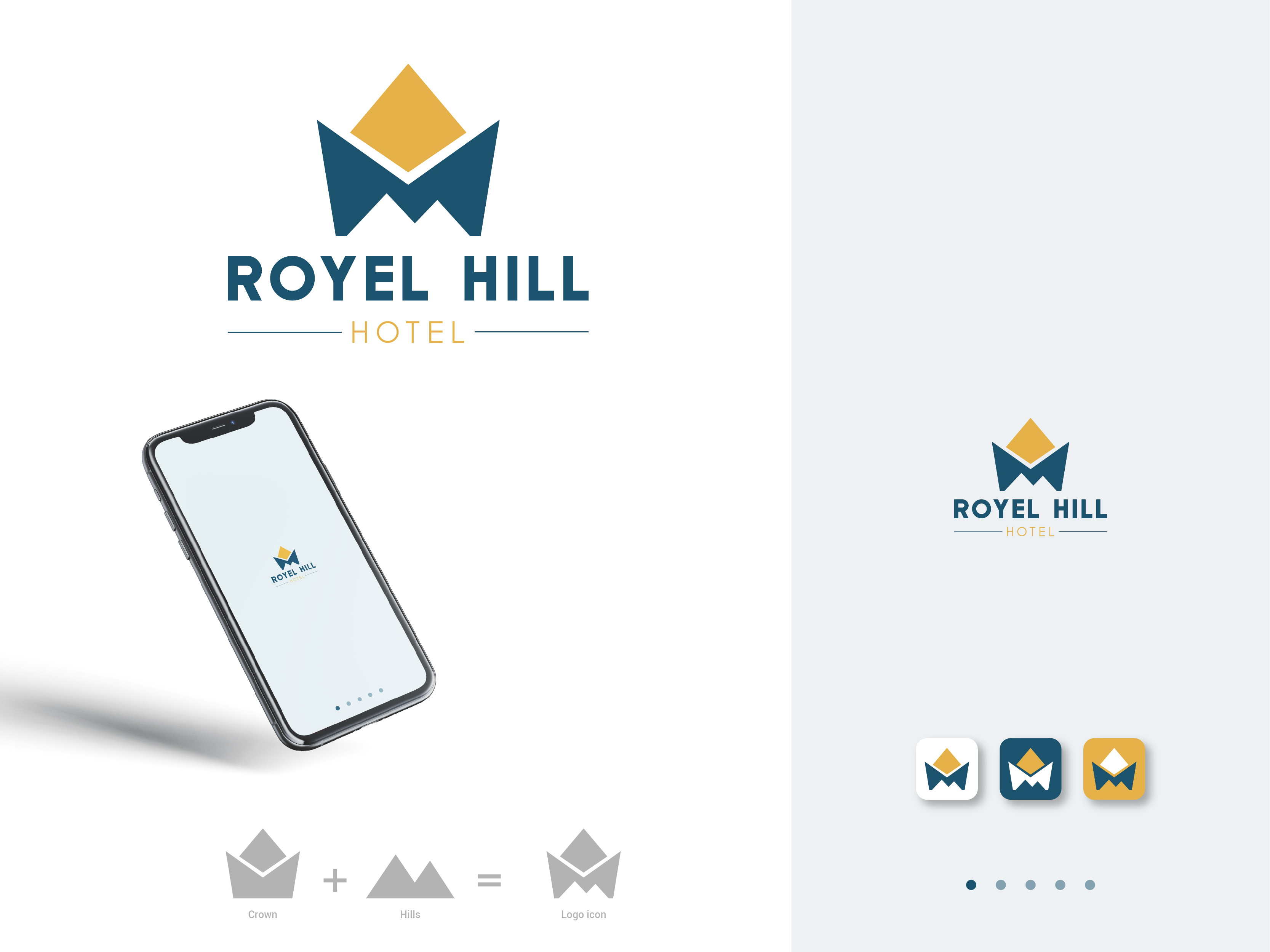 Minimalist Logo Design for Hotel app logo available for sell crown logo design hill hotel king logo minimal logo minimalist logo queen royel simple logo