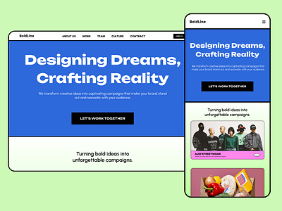 BoldLine Design Agency Website Landing Page agency web agency web design landing page portfolio portfolio design ui ux web design website