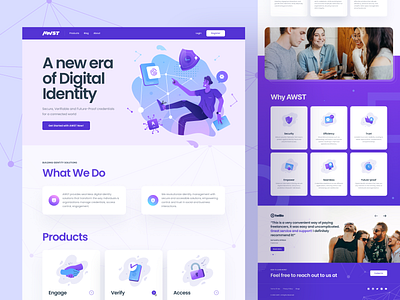 Digital Identity Website Design colorful design digital digital era gradient icons identity illustration illustrations landing landing page page platform solutions ui ui design ux vector website website design