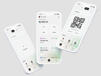 k:pay crypto wallet animation bitcoin blockchain crypto crypto wallet fintech interaction design ios app kadena minimal mobile motion graphics payment product qr code scan send transaction ui wallet