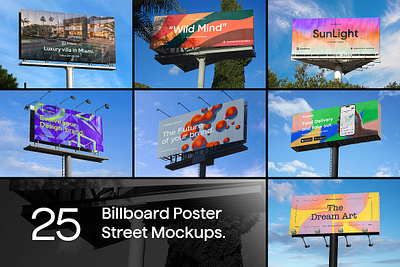 25 Billboard Poster Street Mockups mock mock up mockup mural mural mockup mural street mockup poster poster street mockup realistic realistic mockup street up
