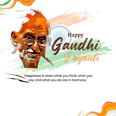 Gandhi Jayanti graphic design social media post