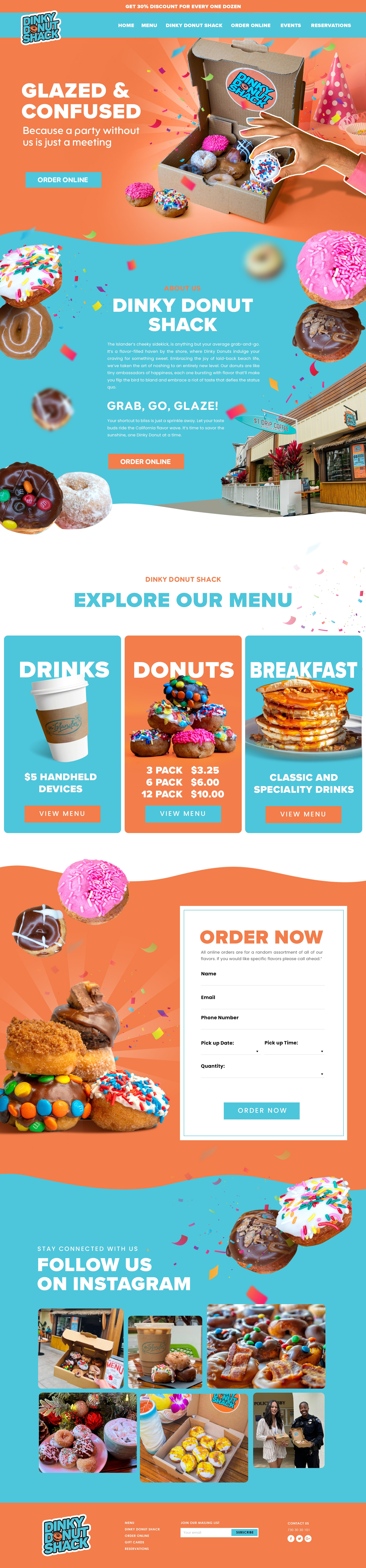 Dinky Donut landing page ui website website design