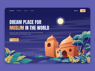 Islamic Illustrations Landing Page dashboard design figma graphic design illustration illustration islamic illustrations islamic islamic illustrations kids landing page landingpage landscape mobileapp ui ui islamic ui kids uiux ux webdesign