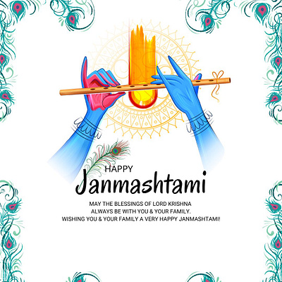 Janmashtami graphic design social media post