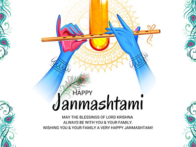 Janmashtami graphic design social media post