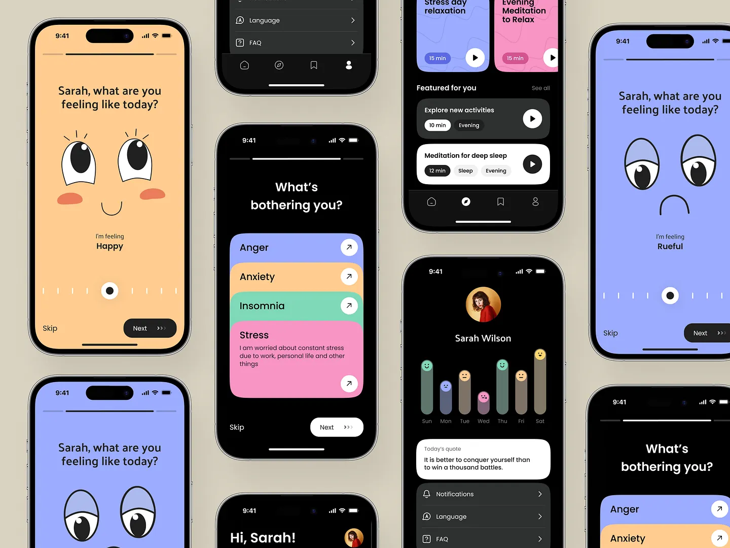 Innovative Mobile App Website Design for Self-Care