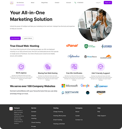 Hubspot Landing Page branding ui ux