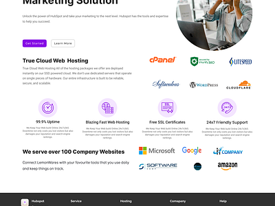 Hubspot Landing Page branding ui ux