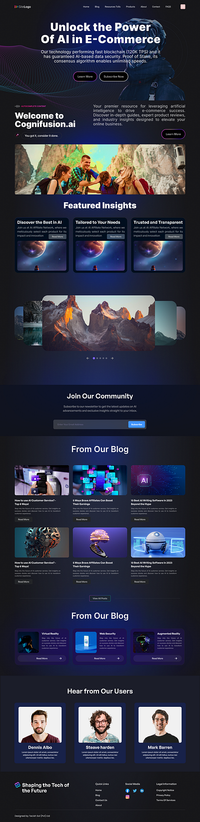 Ai Website Home Page Design