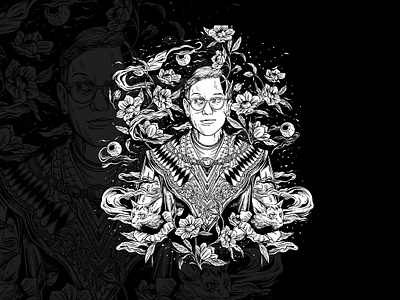 Aura blackandwhite fantasy graphic design handdrawn illustration