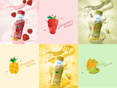 Fazza milk shake bottle design branding illustration package design packaging