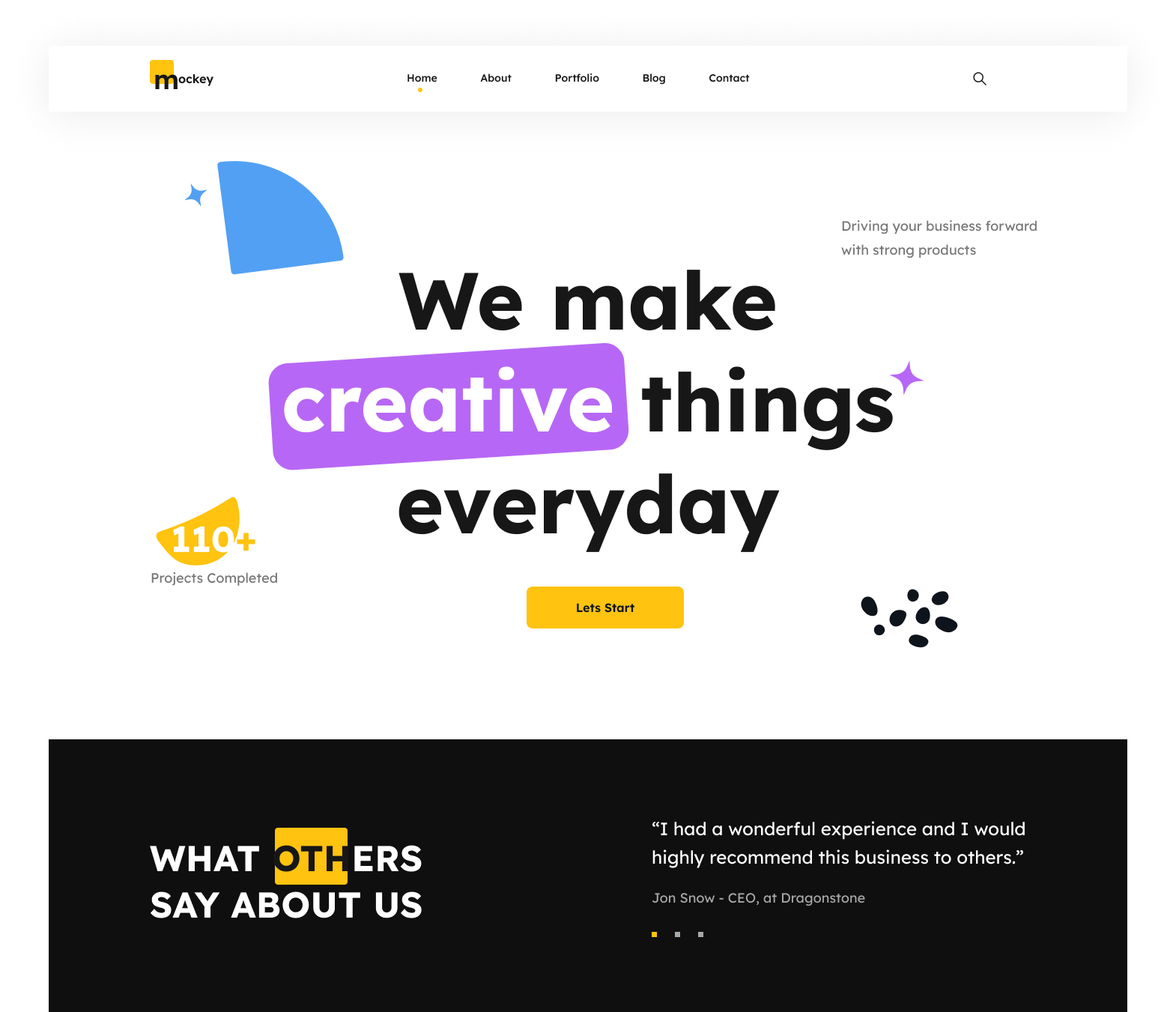 Mockey: Creative Agency ui