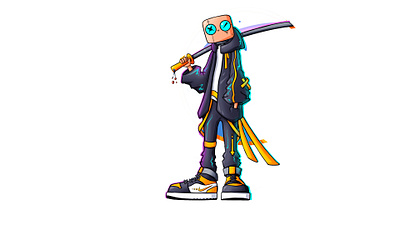 doodle ninja 2d 2d illustration branding character design cyberpunk digitalart graphic design modern ninja