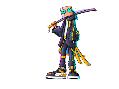 doodle ninja 2d 2d illustration branding character design cyberpunk digitalart graphic design modern ninja