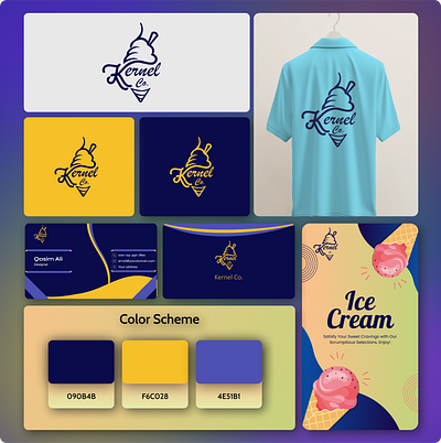 Kernel Co. - Fresh & Fun Ice Cream Branding adobe illustrator branding design figma graphic design illustration logo logo design presentation design